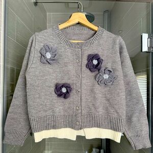 Gray Floral Women's Sweater